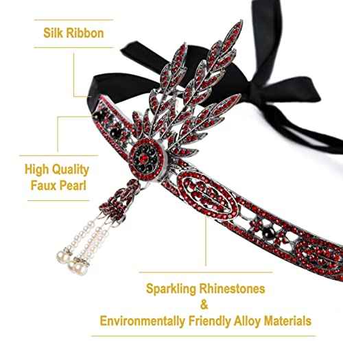 Metme Flapper Headband Rhiestones Gatsby Headpiece Art Deco 1920s accessories for women