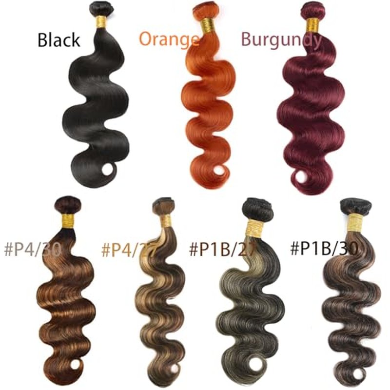 Brown Highlight Bundles Human Hair 26 28 30Inch Water Wave Bundles Human Hair Weave for Black Women Brazilian Virgin Hair 3 Bundles£¨Black and Light Brown£¬#P1B/30£©