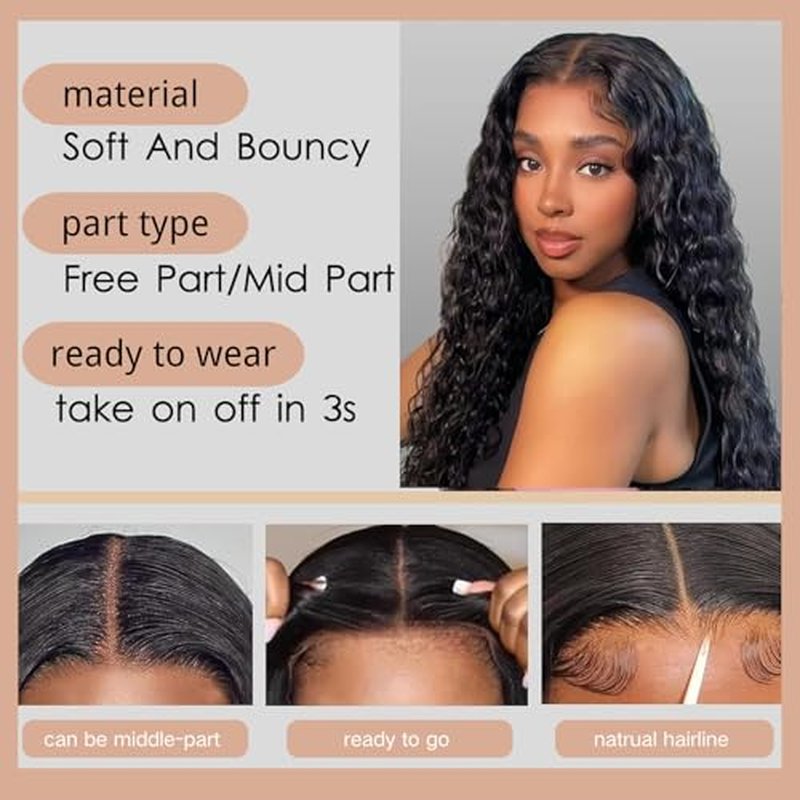 NVL Lace Front Wigs Human Pre Plucked with Baby Hair 200 Density 13x4 HD Transparent Straight Lace Front Wigs for Women Human Hair Glueless (Natural black, 24 Inch)