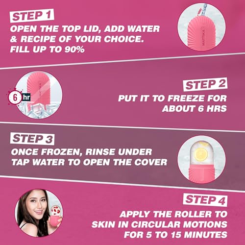 Ice Roller for Face and Eye Glow Naturally and Skincare, Ice Face Roller, Ice Facial Cube, Gua Sha Face Massage, Ice Roller Face for Beauty and Skin Care Gift for Men & Women Face Ice Roller (Pink)