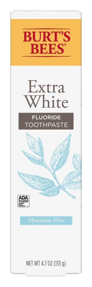 Burts Bees Extra White Mountain Mint Fluoride Toothpaste 4.7 Ounce (Pack of 2)
