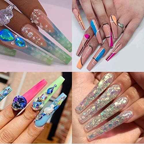 No C Curve 3XL Long Coffin Nail Tips, 420pcs Clear Acrylic Coffin Shape SWETIDY Flattened Half Cover False Nails for Salon&Home DIY French ABS Nail Art Tips,12 Sizes