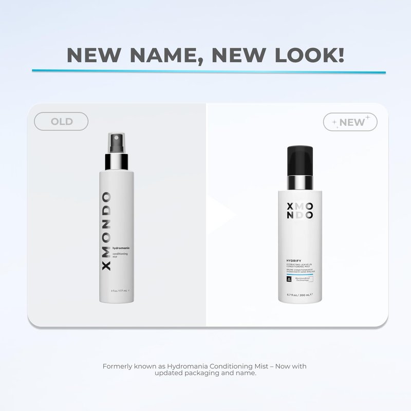 XMONDO Hair Hydrify Hydrating Leave-in Conditioning Mist | MoistureBind Technology Restores Hydration & Eliminates Frizz, Plant Based Extracts Revitalize Damaged Hair, Vegan Formula, 6.7 Fl Oz 1-Pack