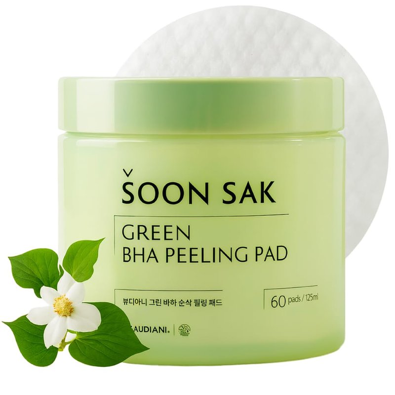 Beaudiani Green BHA Peeling Pads - Exfoliating Toner for Pore Minimization & Blemish Control | 60 Count