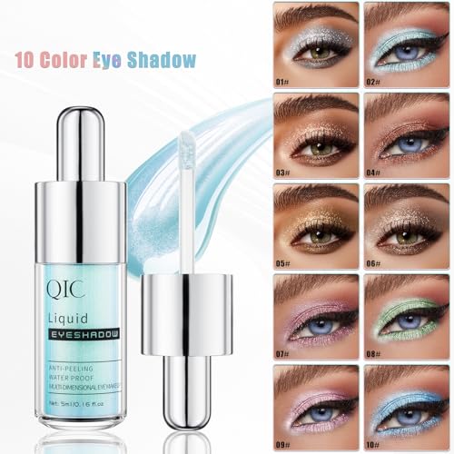 Liquid Glitter Eyeshadow - Metallic Shimmer Formula Waterproof & Smudge-Proof Long-Lasting Eye Makeup for Festivals, Parties (01#MILKY WAY)