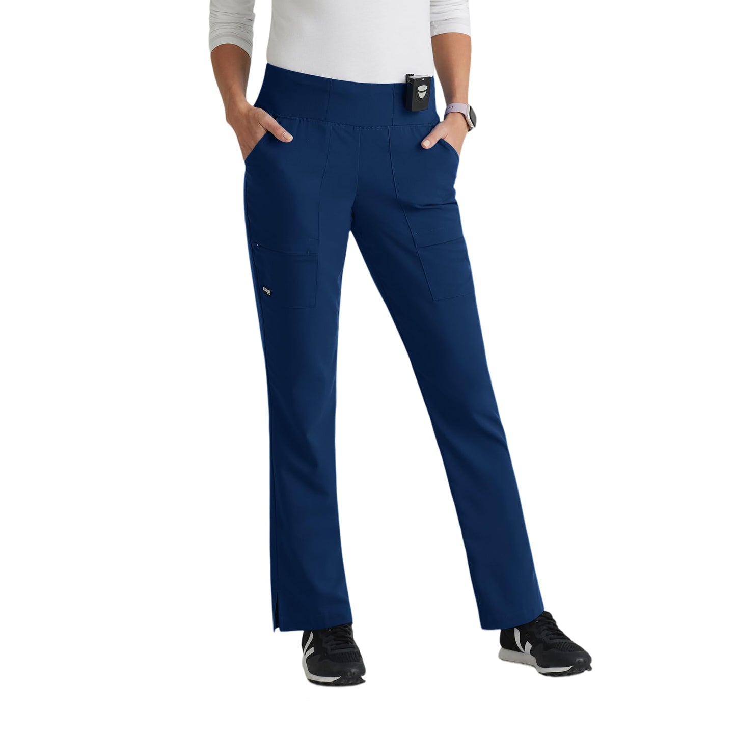 BARCO Grey’s Anatomy Spandex Stretch Direct Relay Scrub Pant for Women – Indigo, 5-Pocket Mid-Rise Scrub Pants w/Spandex Stretch, Wrinkle Release & Soil Release Fabric – Medium, Regular Fit