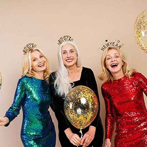 Happy New Year Headbands for Women, New Year¡¯s Eve Hat Star Hairbands New Year Party Supplies Holiday Gifts