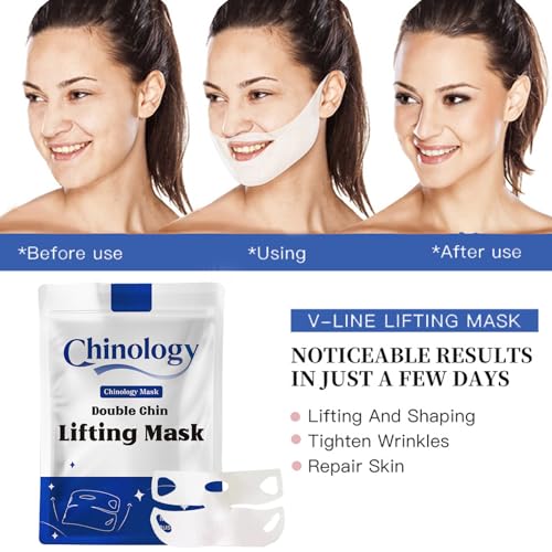 Double Chin Lifting Mask, Lift Chin Mask, Reusable Silicone Double Chin Strap Sleep Masks, Say Goodbye to Your Double Chin - Get a Sculpted Jawline in 3 Weeks (2PCS)