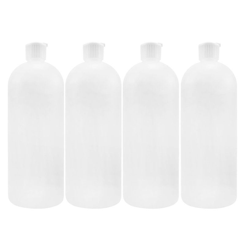 Cornucopia Brands 32oz Flip Top Plastic Squeeze Bottles (4-Pack); XL Dilution Bottle for Shampoo, Dog Grooming, Liquids Mixing, Squirt Spout