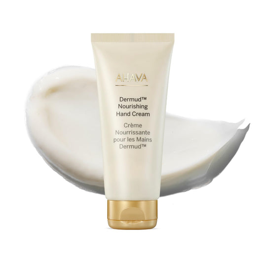 AHAVA Dermud Nourishing Hand Cream - Intensely Hydrates, Soothes, Relieves Dry & Sensitive Hands, Enriched by Dermud Mud Complex, Osmoter, Aloe Vera Leaf, Jojoba Seed Oil, Zinc & Allantoin, 3.4 Fl.Oz