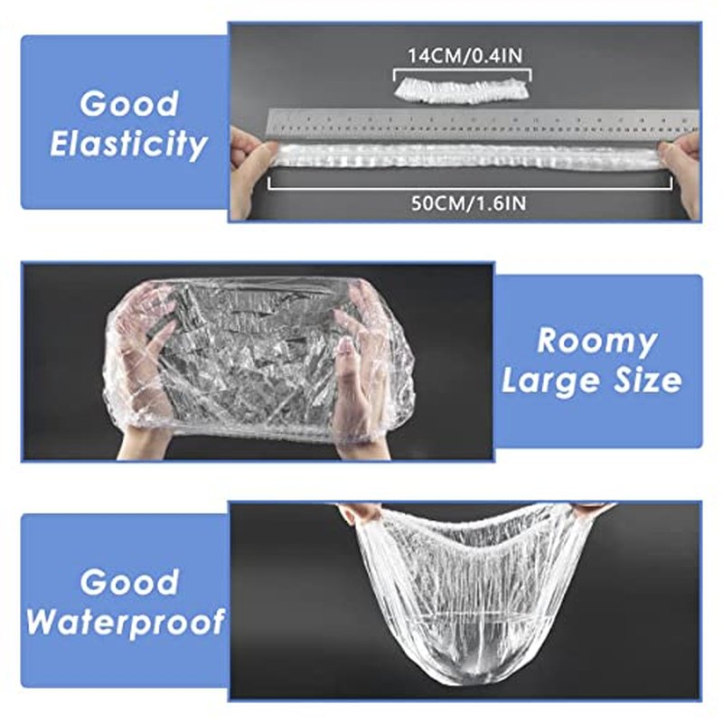 Aquior Shower Cap Disposable,30 PCS Bath Caps Large Thick Clear Waterproof Plastic Elastic Hair Bath Caps for Women Deep Conditioning Hair Care Hotel Travel Essentials Accessories Cleaning Supplies