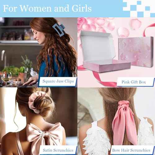 Curly Hair Brush,Curl Defining Brush,Slick Back Hair Brush,Rat Tail Comb,Edge Bristle Brush,Clip Claw,Bow,Satin Scrunchies,No Damage Hair Ties,Scarf Hair Ties,Gifts For Women,Best Gift Set(Green)