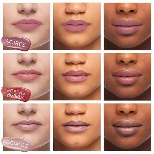 Mirabella 3 Pack Lip Gloss Trio - Highly Pigmented Shimmer Lip Gloss Non Sticky with Hydrating Medical Grade Lanolin for Chapped Lips, Lip Gloss for Women Set of 3 Shades