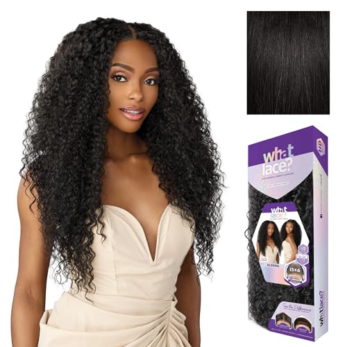 Sensationnel What Lace 13X6 Wigs - Aleena Lacefrontal Hand Tied Glueless Synthetic With Natural Density Preplucked Hairline (1B OFFBLACK)