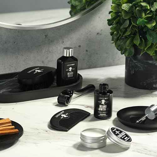 Beard Grooming Kit - Includes Beard Oil, Beard Balm, Beard Wash, Comb, Brush & more? Mens Gifts for Him, Boyfriend, Husband, Dad - Sandalwood Beard Kit
