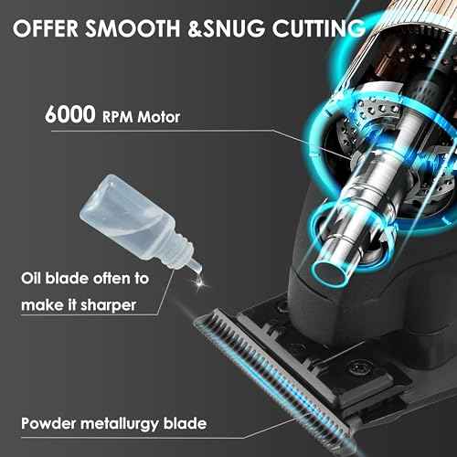 KEMEI 2293 Professional Hair/Beard Trimmer for Men Zero Gapped Hair Clippers for Barber with T Blade, Cordless Rechargeable