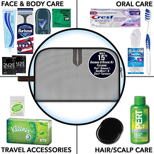 Convenience Kits International Men¡¯s Premium 15-Piece Assembled Travel Kit Featuring: Gillette and Barbasol Shave Products