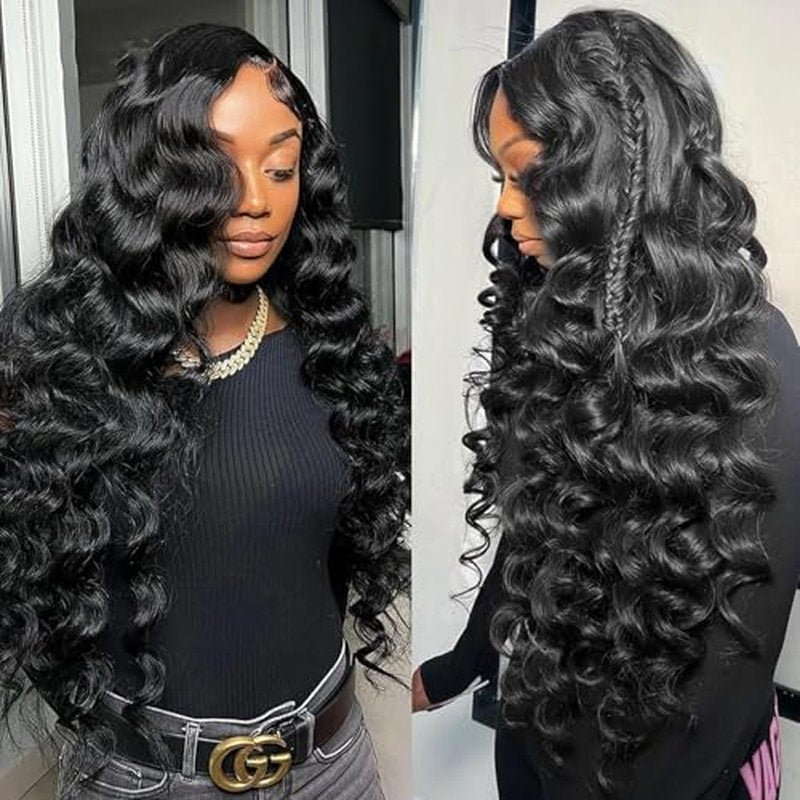 10A Human Hair Bundles with Closure Loose Deep Wave Quick Weave Hair-18 20 22+18inch, 100% Raw Brazilian Virgin Hair Loose Wave Lace Closure with 3 Bundles Pre plucked Natural Black Color