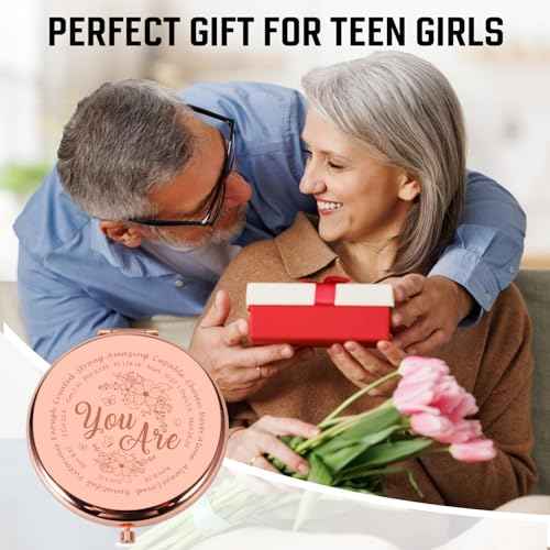 Christian Gifts for Teen Girls Women Faith, Baptism Gifts for Teen Girl, Confirmation Gift Compact Mirror for Teenage Girls Girlfriend Wife Friend Daughter, Pocket Mirror for Women Christmas Baptisms