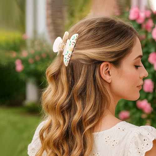 Teen Girl Gifts Trendy Stuff - Letter Cherry Hair Claw Clips, Fashion Accessories Claw Clips Durable Hair Clips, Birthday Gifts for Teens Daughter Sister Christmas Gifts, Letter M