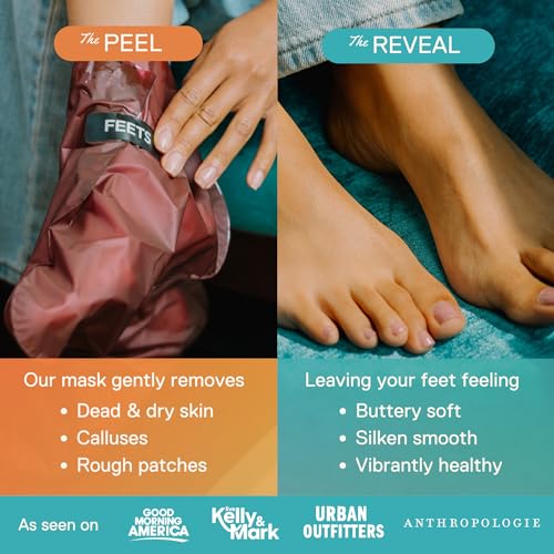 FEETS Foot Peel Mask with Eucalyptus and Lavender (2-Pack) | Remove and Exfoliate Dead Skin | Perfect for Men and Women | Removes and Repairs for Dry, Rough, Cracked Heels and Calluses