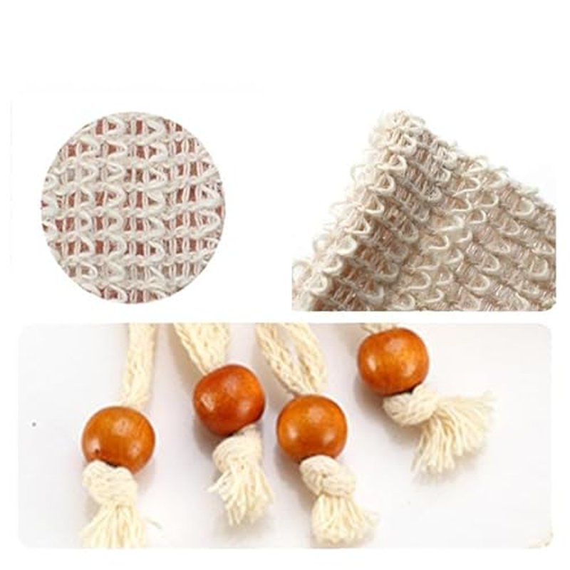 60 Pcs Natural Sisal Soap Saver Bag for Soap Bar Organic Soap Pouch for Exfoliating Lathers and Air Dry Soap Bar Shower