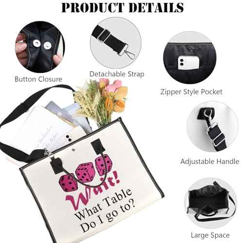 JNIAP Dice Game Makeup Bag Game Night Gifts Dice Gamer Zipper Pouch Game Queen Gifts (wait table tote)
