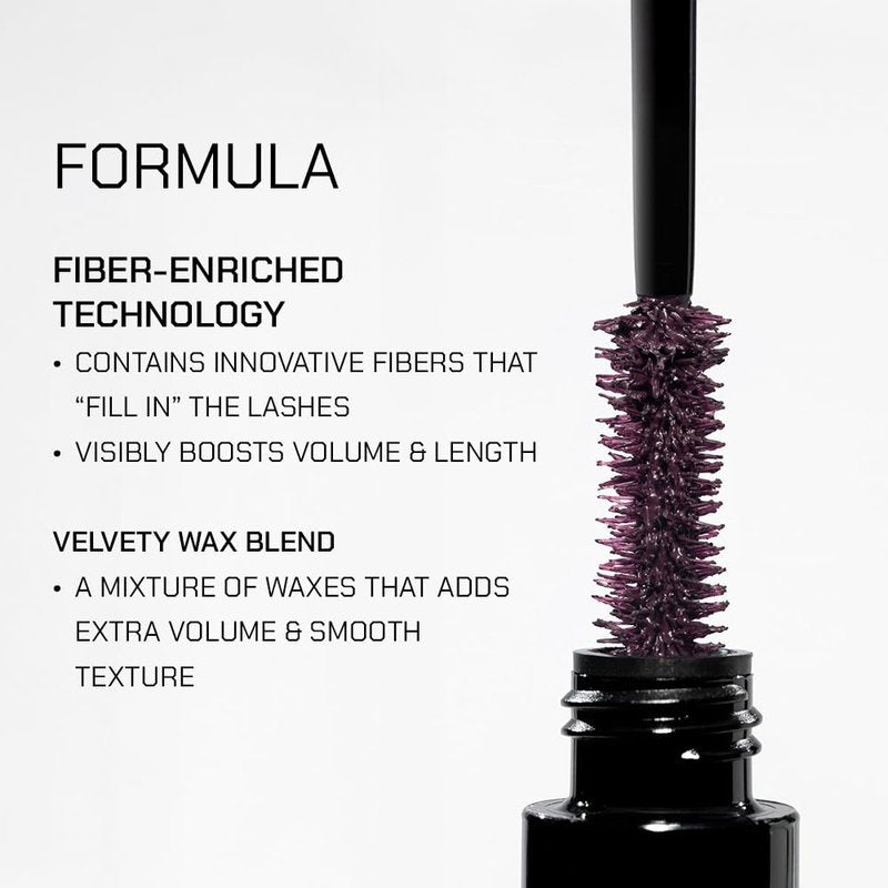 Radiant Professional Fiber Mascara Volume and Length, Non-Clumping, No Flaking, Defining & Curling, Lash lengthening Mascara, Triple Action Brush, Argan & Tsubaki Oil, 0.44 fl oz (01 Black)
