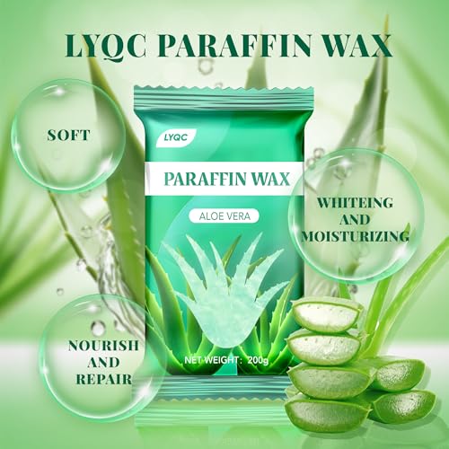 Paraffin Wax Refill, 10 packs of Paraffin Bath Wax for Hands and Feet for relief of stiff muscles and arthritic pain - deeply moisturises and protects the skin of the hands and feet (Aloe vera)