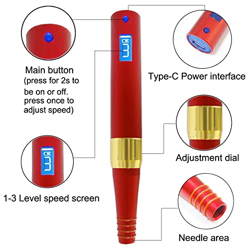 Permanent Makeup Pen Tattoo Rotary Machine 10PCS Needles For Eyebrow,Eyeliner, Lip, AP643