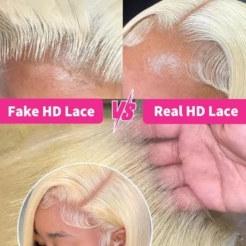 613 Lace Front Wig Human Hair 13x6 Blonde HD Lace Front Wigs Human Hair Pre Plucked 200% Density Straight HD Transparent Lace Frontal Glueless Wigs Human Hair Blonde Wig 20 Inch