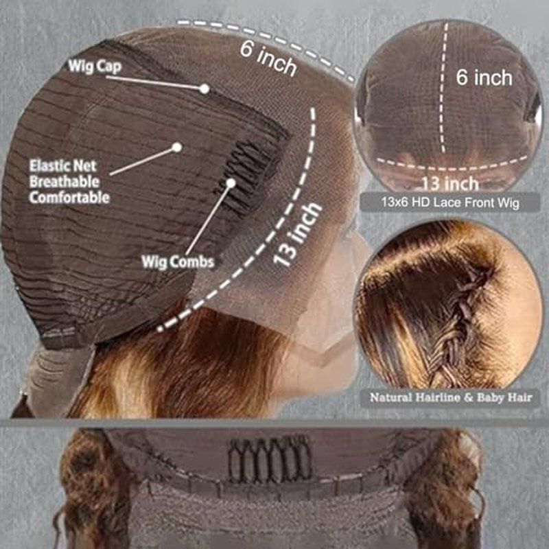 Honey Blonde 13x6 Curly Lace Front Wigs Human Hair Pre Plucked Curly Frontal Wig 28 inch 4/27 Highlight Ombre Jerry Curly HD Lace Front Wigs 180% Density Deep Wave Lace Front Wig for Women