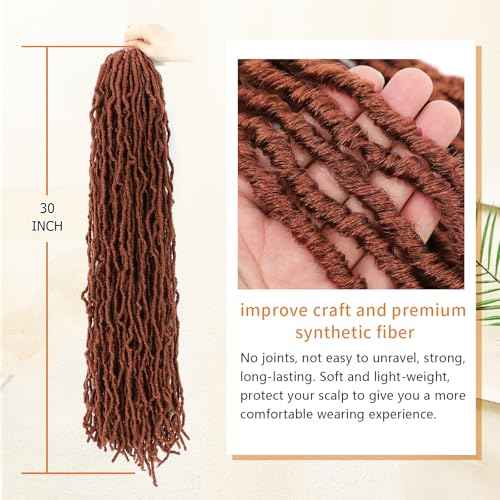 Karida Faux Locs Crochet Hair 30 Inch, 7 Packs Soft Locs Crochet Hair For Black Women Pre Looped Long Soft Crochet Locs (350#, 30 Inch (Pack of 7))