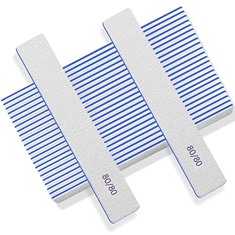 100 Pcs Nail Files for Natural Nails - 8080 Grit Nail File, Nail Files and Buffers, Strong Nail File for Acrylic Nails, Toe Nail Files, for Home and Salon Use