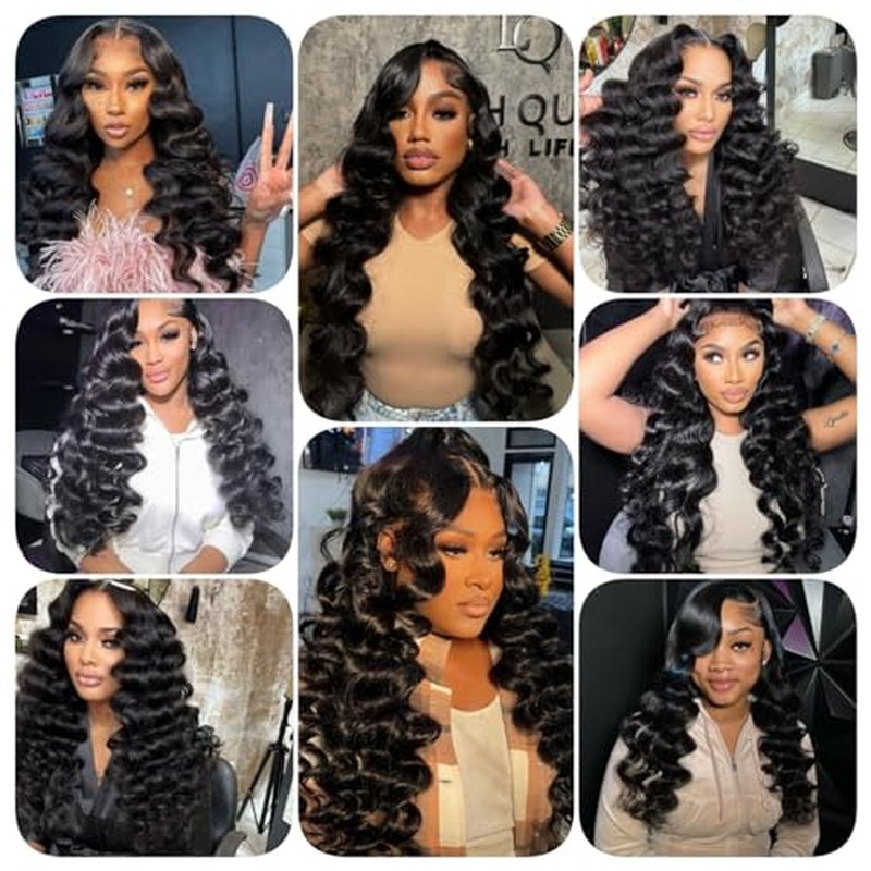 12A Grade Brazilian Virgin Loose Wave Hair 3 Bundles 18" 20" 22" 300g 100% Unprocessed Virgin Brazilian Remy Loose Deep Wave Human Hair Weave Bundles for Black Women Natural Color