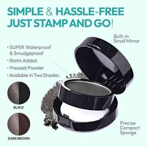 Red by Kiss Quick Cover Hair Concealer, Temporary Root Touch-Up, Broad Mass Gray Coverage, Lightweight & Waterproof, Biotin Infused (Black)