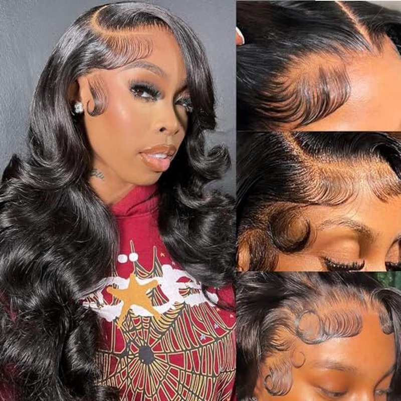 22Inch 13x6 Body Wave Lace Front Wigs Human Hair Pre Plucked With Baby Hair 200% Density Glueless Wigs for Women HD Transparent Lace Front Wigs with Natural Hairline