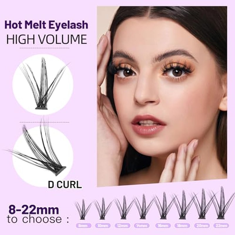 Bodermincer 7D/10D/20D/30D/40D/50D/60D/80D/100D Lash Cluster 240pcs D Curl Individual Cluster Eyelashes Fluffy false Eyelashes Extension Lash Cluster DIY at Home (30D-14mm)