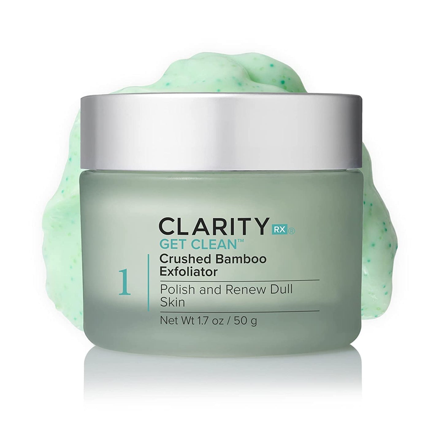 ClarityRx Get Clean Gentle Exfoliating Face Wash with Crushed Bamboo,1.7 Fl Oz, Natural, Plant-Based Face Scrub with Soothing Calendula & Cucumber, No Parabens & Sulfates, All Skin Types