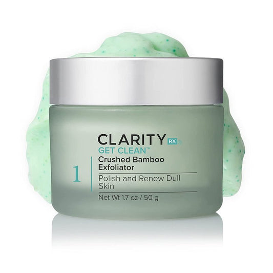 ClarityRx Get Clean Gentle Exfoliating Face Wash with Crushed Bamboo,1.7 Fl Oz, Natural, Plant-Based Face Scrub with Soothing Calendula & Cucumber, No Parabens & Sulfates, All Skin Types