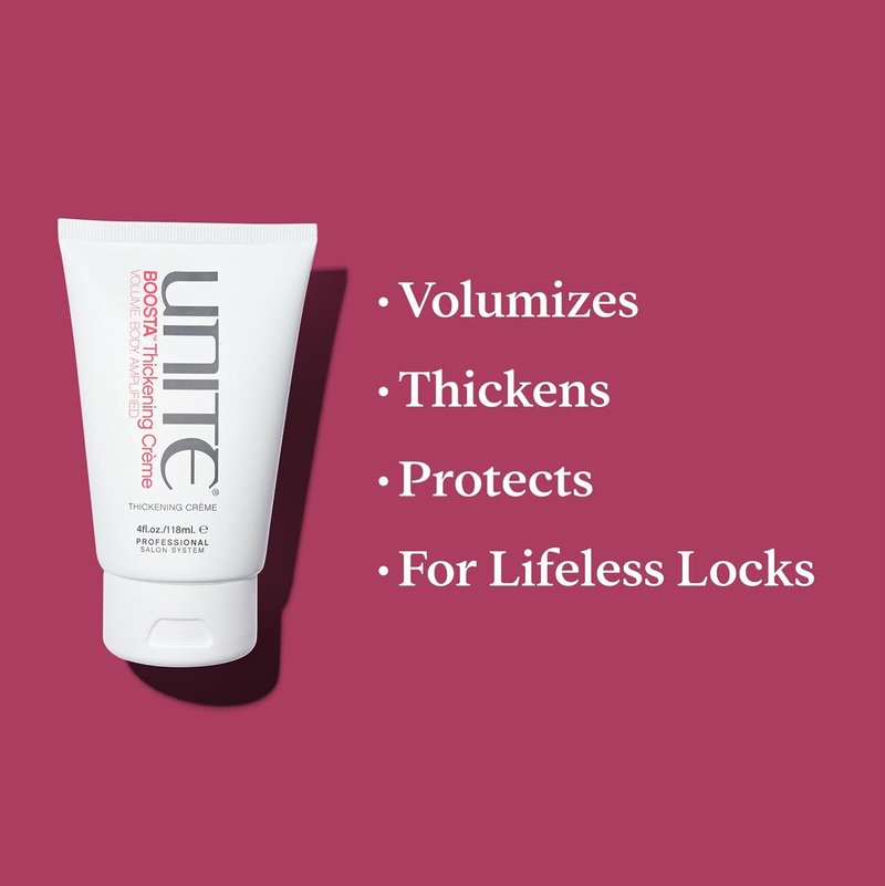 UNITE Hair BOOSTA Thickening Crème - Lightweight Styling Cream for Fine Hair | UV & Thermal Protection, 4 Fl Oz