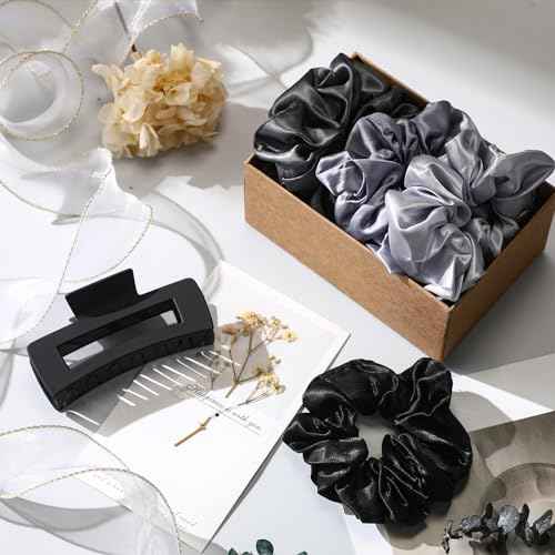 Sawysine 12 Pcs Gift Basket for Women Black Hair Care Accessories Set Spa Kit for Women's Birthday Christmas Mother's Day Gift Stuff