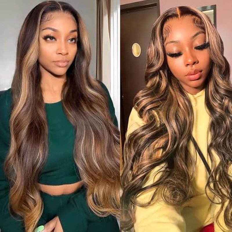 28 30 32 inch 4/27 Human Hair Bundles Ombre Brown Bundle #4 Body Wave Bundles LadrXadr Highlight Human Hair Bundle