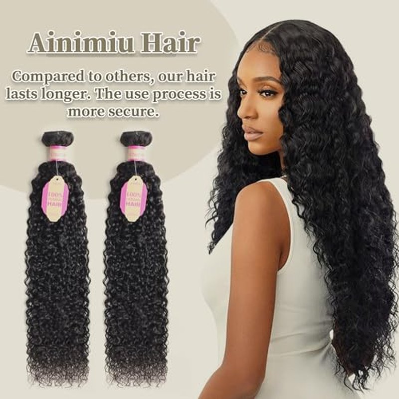 Curly Wave Human Hair 4 Bundles Brazilian Raw Virgin Hair Weave Bundles Jerry Curly Wet And Wavy 12A Grade Unprocessed Human Hair Extensions Natural Black 12 14 16 18 inch 100g/pc