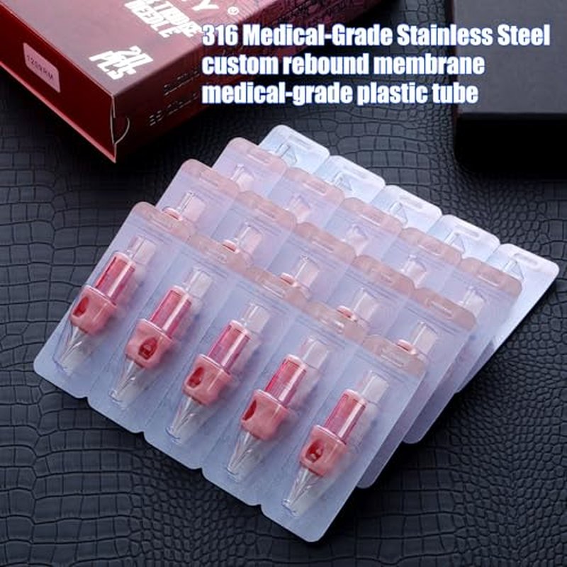 Mummy Tattoo Cartridges Needles 50pcs Mixed Sizes Sorted Disposable Round Shader L-Taper Bugpin(3/5/7/9/11RS)