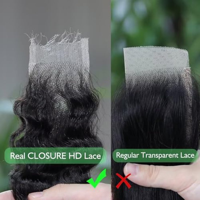 5x5 Burmese Curly Clousre Human Hair Hd Lace Closure 0.10 mm Invisible Ultra-Thin 5x5 Hd Lace Single Knot Pre Plucked 12a Brazilian Raw Human Hair Extensions Nature Black 16 Inches