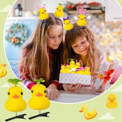 48Pcs Duck Clips for Hair, Cute Sprouts Rave Clips, Festival Accessories for School Home Party Props
