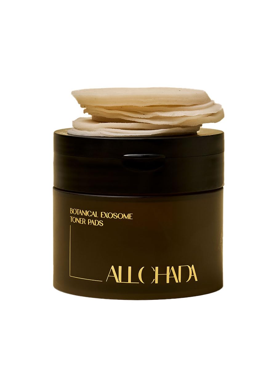 ALLCHADA® Doctor-Developed Vegan Exosome Toner Pads – Hydrating & Soothing for Sensitive Skin, Dermatologically Tested, Non-Irritating, Alcohol-Free - 60 Pads, 90ml