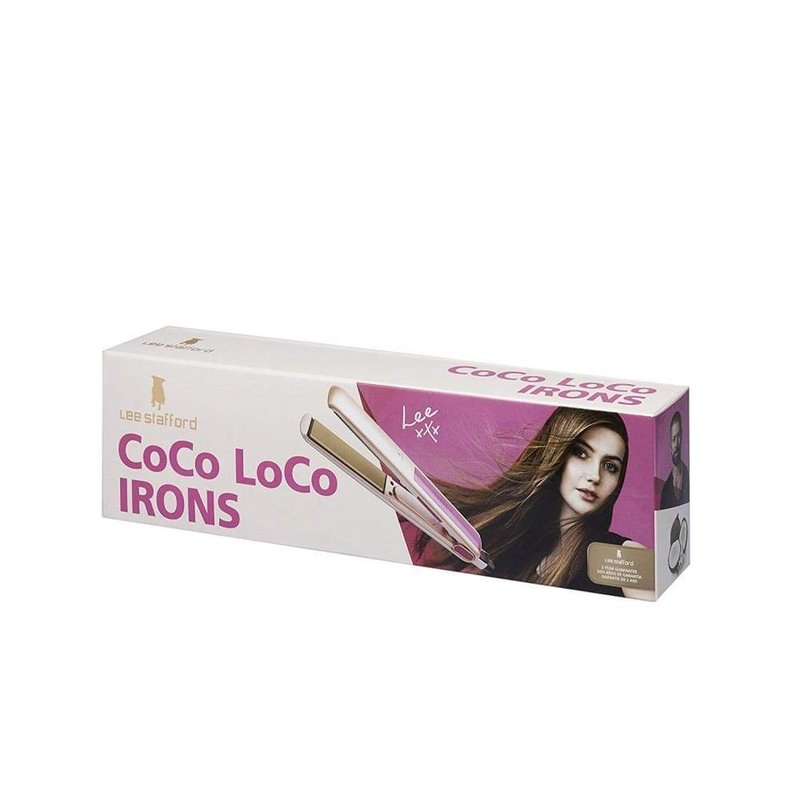 Lee Stafford Professional Hair Straightener/Flat Iron - Coco LoCo Ceramic Straightening Irons - Variable Temperature Control - Floating Plates - Pink Styler
