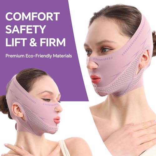 V Line Lifting Mask Chin Strap for Sleeping, V Line Mask, Face Lift Prevent Sagging,Double Chin Reducer,Jawline Shaper,All-Around Coverage, Wrapping and Shaping More Comprehensively.